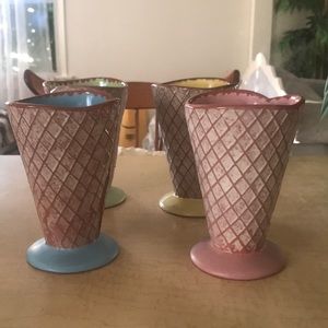 Vintage ceramic hallmark waffle cone cups